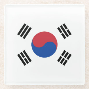 Flagge Südkoreas Glasuntersetzer