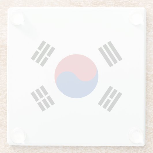 Flagge Südkoreas Glasuntersetzer (Rückseite)
