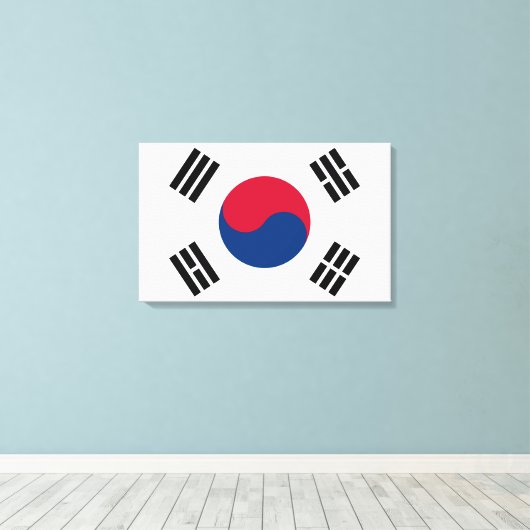 Flagge Südkoreas Leinwanddruck (Insitu (Holzboden))