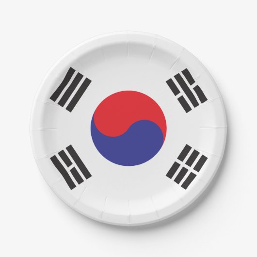 Flagge Südkoreas Pappteller (Vorderseite)