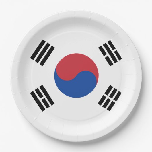 Flagge Südkoreas Pappteller (Vorderseite)
