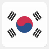 Flagge Südkoreas Quadratischer Aufkleber (Vorderseite)