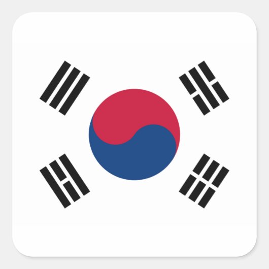 Flagge Südkoreas Quadratischer Aufkleber (Vorderseite)