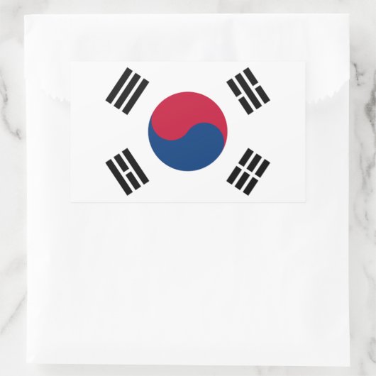 Flagge Südkoreas Rechteckiger Aufkleber (Tasche)