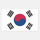 Flagge Südkoreas Rechteckiger Aufkleber (Vorderseite)