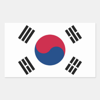 Flagge Südkoreas Rechteckiger Aufkleber
