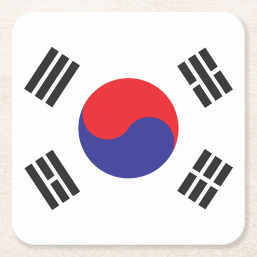 Flagge Südkoreas Rechteckiger Pappuntersetzer (Vorderseite)