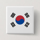 Flagge Südkoreas (ROK) Button (Vorderseite)