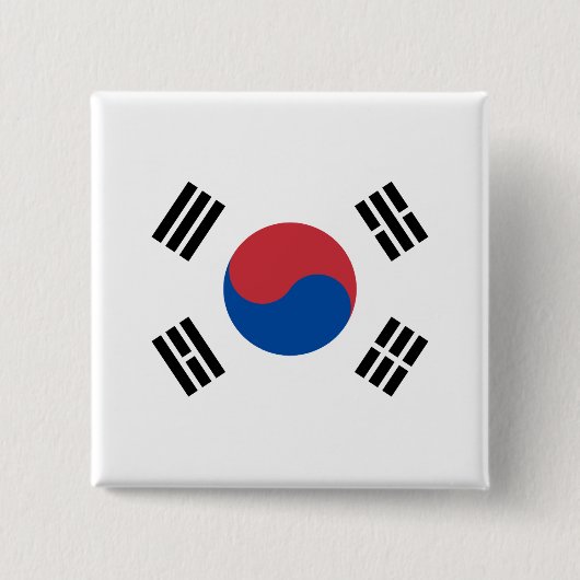 Flagge Südkoreas (ROK) Button (Vorderseite)