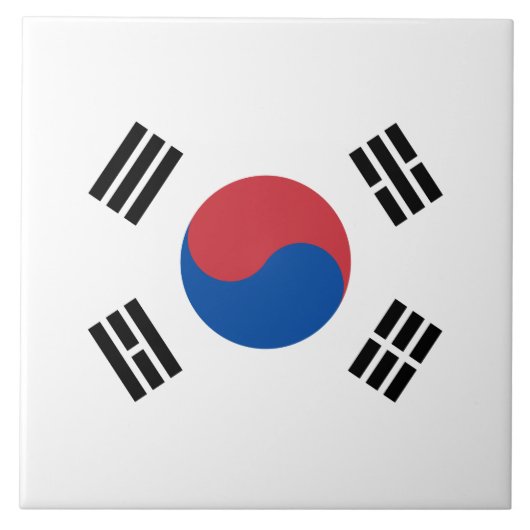 Flagge Südkoreas (ROK) Fliese (Vorderseite)