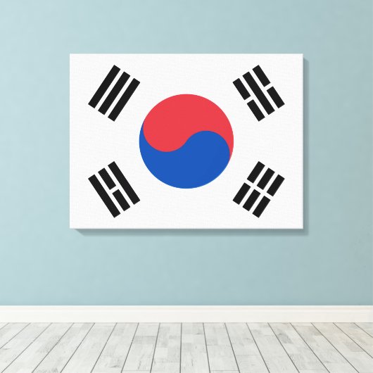 Flagge Südkoreas (ROK) Leinwanddruck (Insitu (Holzboden))