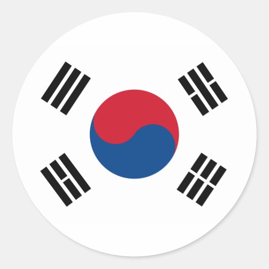 Flagge Südkoreas Runder Aufkleber (Vorderseite)