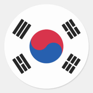 Flagge Südkoreas Runder Aufkleber