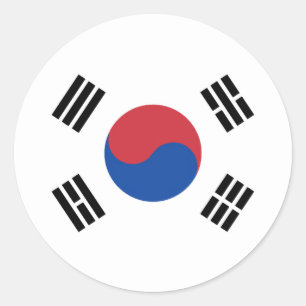 Flagge Südkoreas Runder Aufkleber