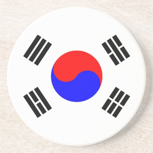 Flagge Südkoreas Sandstein Untersetzer (Vorne)