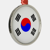 Flagge Südkoreas Silbernes Ornament (Rechts)