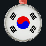 Flagge Südkoreas Silbernes Ornament<br><div class="desc">Flagge Südkoreas - Taegukgi</div>