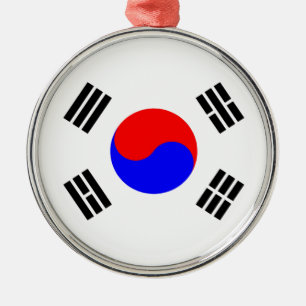 Flagge Südkoreas Silbernes Ornament