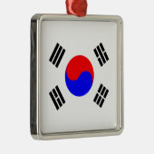 Flagge Südkoreas Silbernes Ornament (Rechts)
