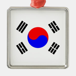 Flagge Südkoreas Silbernes Ornament