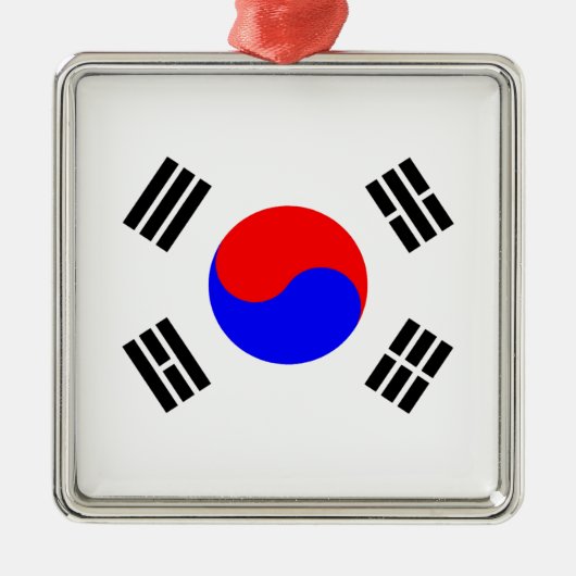 Flagge Südkoreas Silbernes Ornament (Vorne)