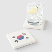 Flagge Südkoreas Steinuntersetzer (Seitenansicht)