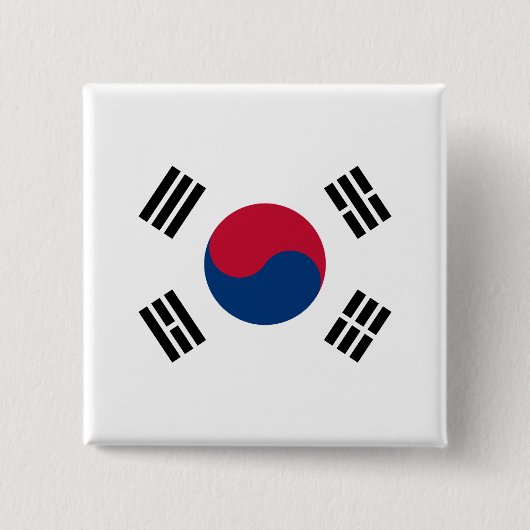 Flagge Südkoreas (Südkoreas) Button (Vorderseite)