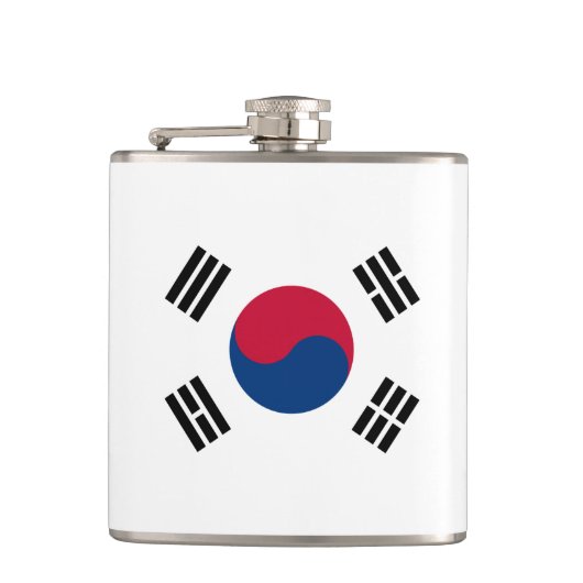 Flagge Südkoreas Vinyl Wrapped Flask Flachmann (Vorderseite)