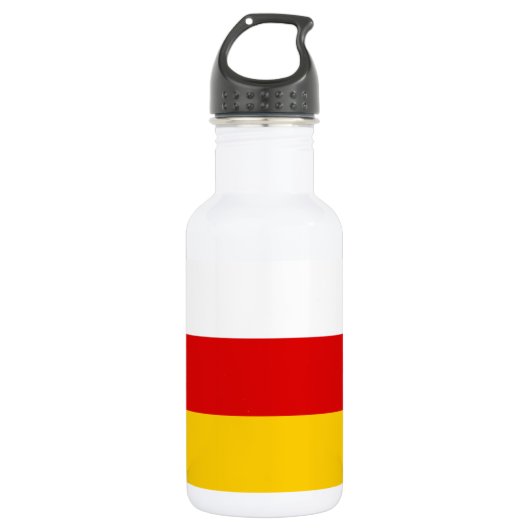 Flagge Südossetiens Edelstahlflasche (Vorderseite)