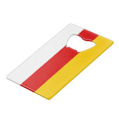 Flagge Südossetiens Geldbeutel Flaschenöffner (Vorderseite Schrägansicht)