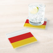 Flagge Südossetiens Glasuntersetzer (Schrägansicht)