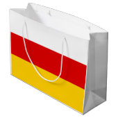 Flagge Südossetiens Große Geschenktüte (Rückseite Schrägansicht)