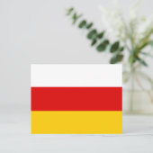 Flagge Südossetiens Postkarte (Stehend Vorderseite)