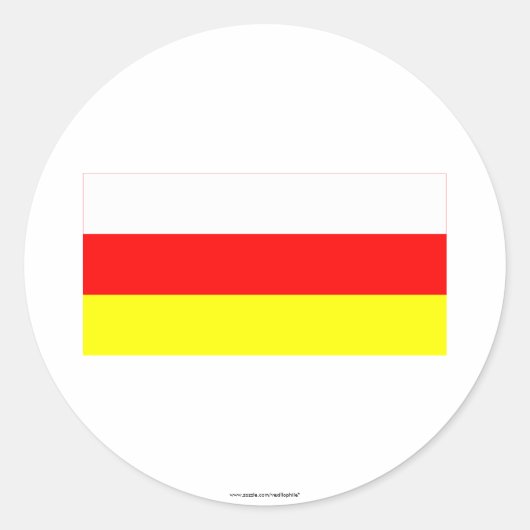 Flagge Südossetiens Runder Aufkleber (Vorderseite)