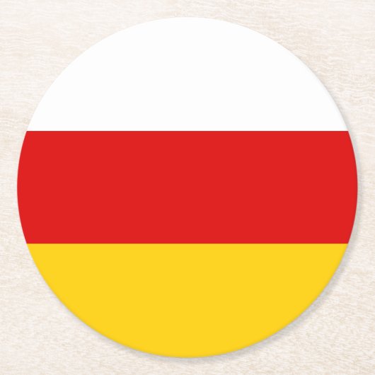 Flagge Südossetiens Runder Pappuntersetzer (Vorderseite)