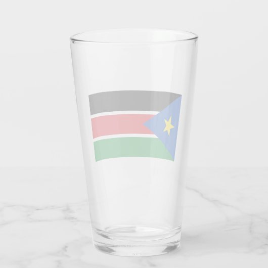 Flagge Südsudans (Afrika) Glas (Rückseite)