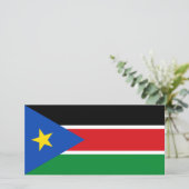 Flagge Südsudans (Afrika) Karte (Stehend Vorderseite)