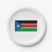 Flagge Südsudans (Afrika) Pappteller (Vorderseite)