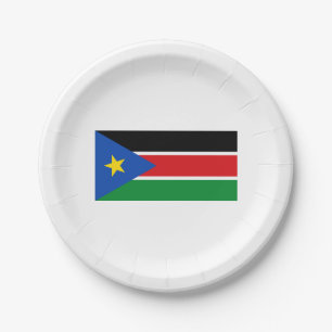 Flagge Südsudans (Afrika) Pappteller