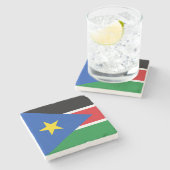 Flagge Südsudans (Afrika) Steinuntersetzer (Seitenansicht)
