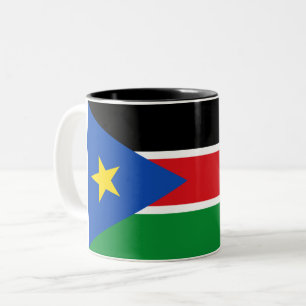 Flagge Südsudans (Afrika) Zweifarbige Tasse