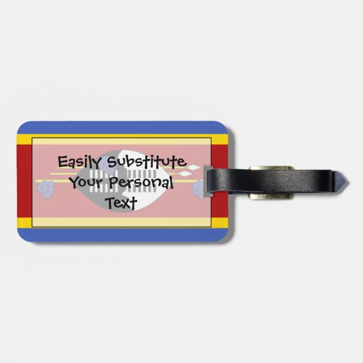 Flagge Swasiland Easy ID Personal Gepäckanhänger (Rückseite horizontal)