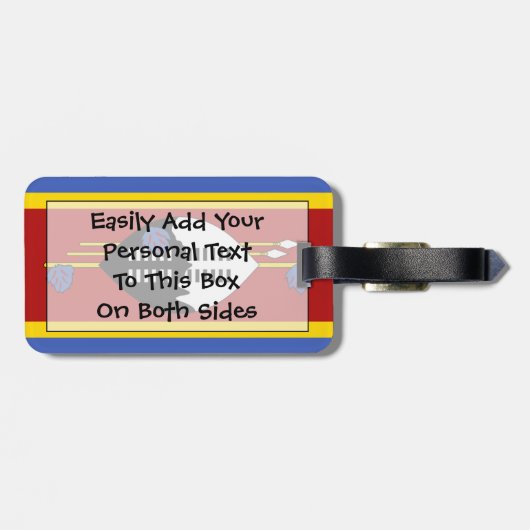 Flagge Swasiland Easy ID Personal Gepäckanhänger (Rückseite horizontal)