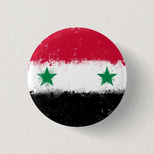 Flagge Syriens Button (Vorderseite)