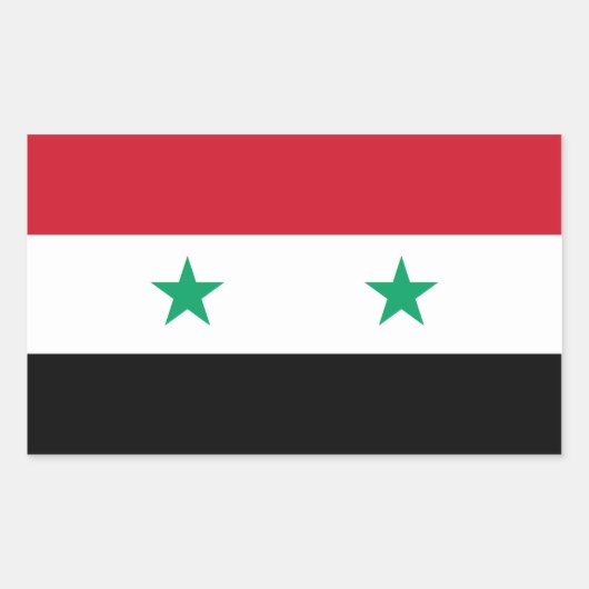 Flagge Syriens Rechteckiger Aufkleber (Vorderseite)