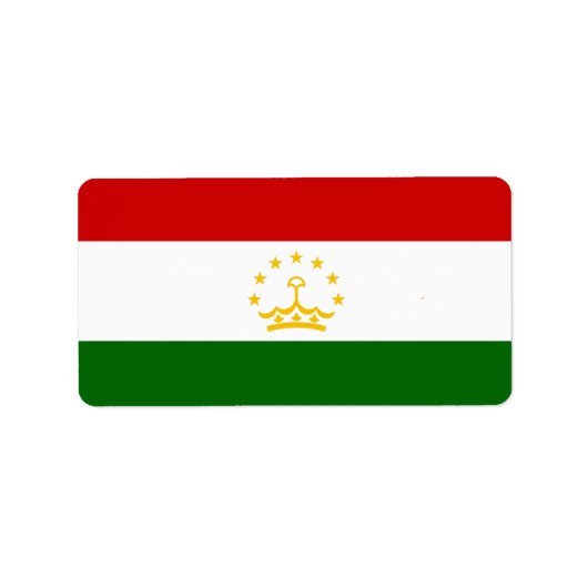 Flagge Tadschikistans Adressaufkleber (Vorne)