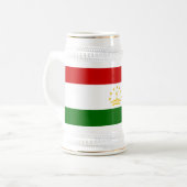 Flagge Tadschikistans Bierglas (Vorderseite Links)