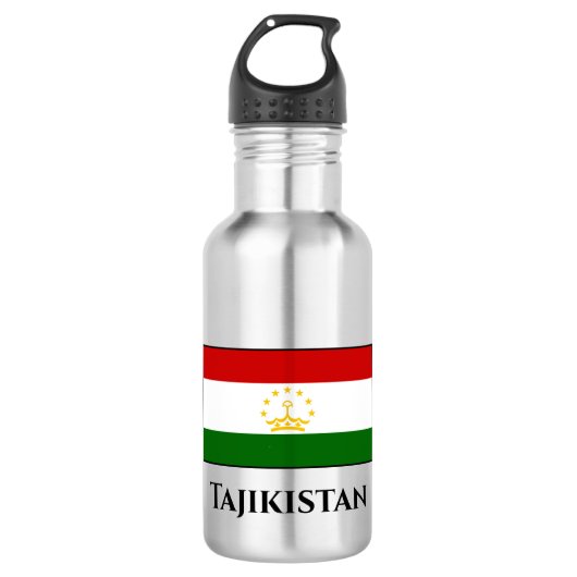 Flagge Tadschikistans Edelstahlflasche (Vorderseite)