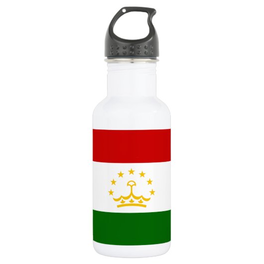 Flagge Tadschikistans Edelstahlflasche (Vorderseite)