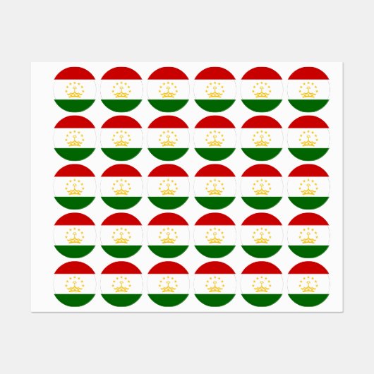 Flagge Tadschikistans Etiketten (Blatt)